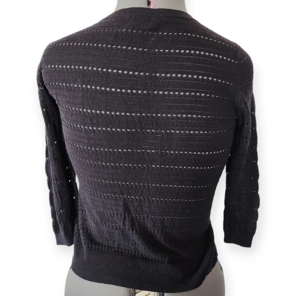 H&M cardigan jumper size 10 black lightweight - Picture 5 of 7
